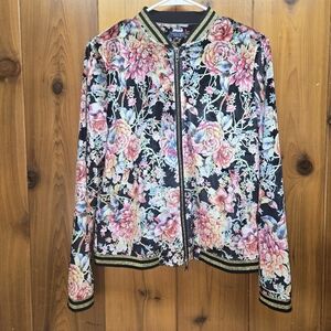 Darling Harbour Women’s Floral print Jacket Full Zip Size 36